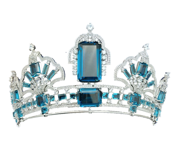 Brazilian Aquamarine Tiara Replica - The Royal Look For Less