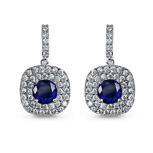 Cubic Zirconia Paved Halo Earrings - The Royal Look For Less